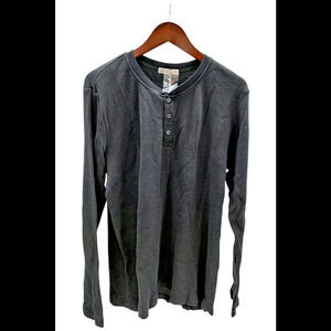 Barefoot Dreams Men's Malibu Collection Waffle Henley Tee Carbon - Regular